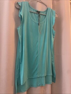 Coco + Carmen Turquoise Layered Scoop Neck Tank